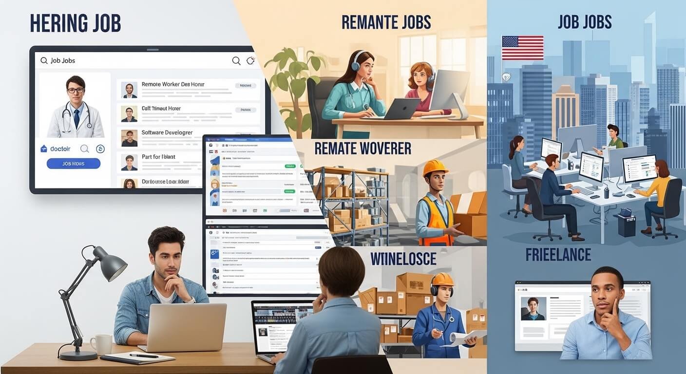 different job types in USA including remote full time and contract jobs
