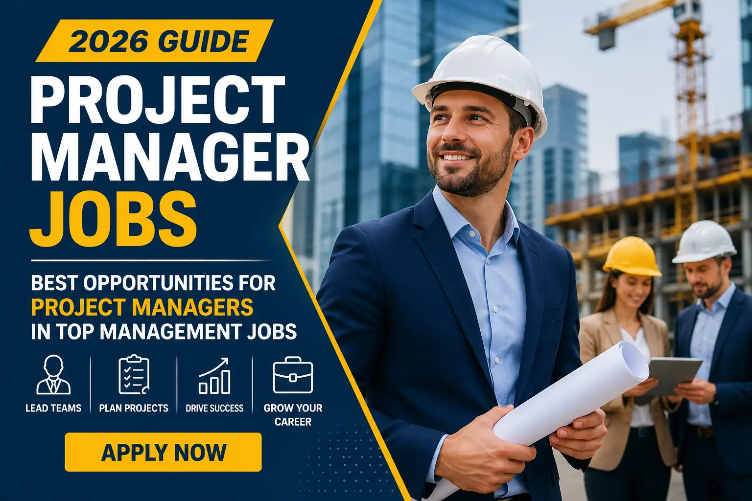 project manager jobs 2026 construction site professional team planning management jobs